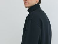 Бомбер с воротником-стойкой, Черный