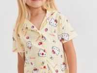 Жёлтая пижама с принтом Hello Kitty для девочки Глория Джинс