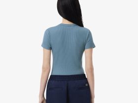Женская футболка Lacoste приталенного кроя из хлопка в рубчик