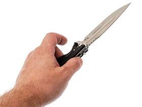 Складной нож НОКС Офицерский-С, сталь AUS-8, рукоять ABS пластик, черный