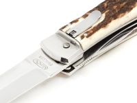 Автоматический многопредметный нож Mikov Predator, сталь 420, рукоять рог оленя