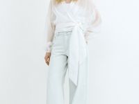 Блузка из лиоцелла с запахом, Белый