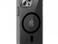 Чехол-накладка iLex Pure Magsafe для Apple iPhone 15 Pro пластиковый прозрачно-черный (черная рамка)