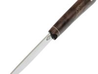 Нож Северный средний, сталь Х12 МФ, рукоять коричневая карельская береза, с откованным долом