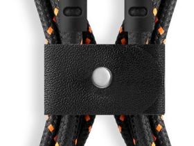 Кабель uBear Trend Cable USB-C - USB-C, 1.2 м, нейлон черно-оранжевый