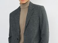Однобортный пиджак из смесовой шерсти, Серый