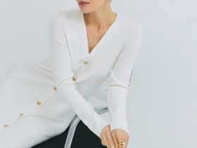 Вязаное облегающее платье, Бежевый