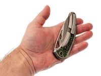 Складной нож TUOTOWN Whale, сталь M390, рукоять титан, Jungle Wear карбон