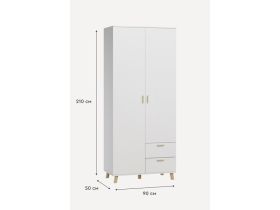 Распашной шкаф Пронто 2-90x210 Белый