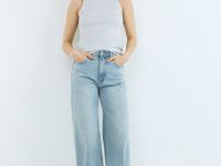 Базовый топ в рубчик, Серый