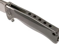 Нож складной LionSteel SR22 G (GREY) Mini, сталь Uddeholm Sleipner® Satin, рукоять титан по технологии Solid®, серый