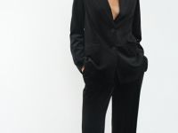 Прямые бархатные брюки, Черный