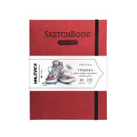 Скетчбук для графики Малевичъ "GrafArt Sketch" 14,5х19 см 80 л 110 г, красный