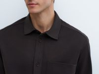 Рубашка с накладным карманом, Коричневый