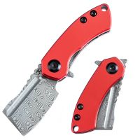 Складной нож Kansept Mini Korvid, сталь Damascus, рукоять алюминий, красный