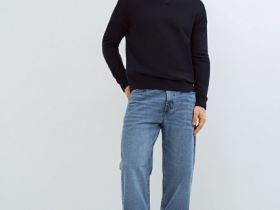 Поло с длинным рукавом, Синий