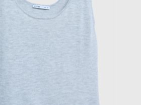 Вязаная майка с кашемиром, Серый