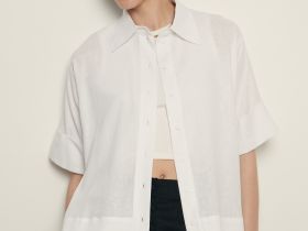 Блузка свободного кроя с добавлением льна