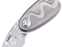 Складной нож-подвеска Sanrenmu 6178, сталь Дамаск, рукоять титан
