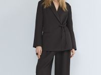 Жакет на запах с завязками, Коричневый