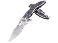 Складной нож CRKT Fossil™ BLACK WITH VEFF SERRATIONS™, сталь 8Cr13MoV, рукоять сталь 2Cr13, накладки G10