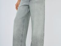 Широкие джинсы с поясом, Серый