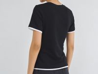 Футболка с контрастной окантовкой, Черный