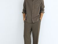 Рубашка из вискозы, Коричневый