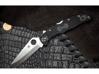 Складной нож Endura 4 - Spyderco C10PBK, сталь VG-10 Satin Plain, рукоять термопластик FRN, чёрный