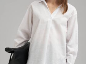 Свободная рубашка изо льна и хлопка