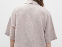 Льняная рубашка с коротким рукавом