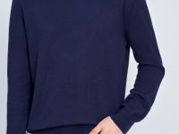 Джемпер из хлопка и шерсти с округлым вырезом