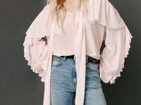 Блузка с объёмными рюшами, Розовый
