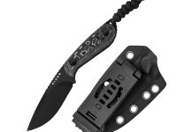 Туристический нож Kizer Buddy DLC сталь M390, рукоять White Storm FatCarbon