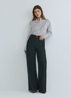 Широкие джинсы Wide leg с высокой посадкой, Черный
