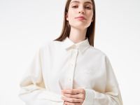 Женская хлопковая рубашка Lacoste свободного кроя