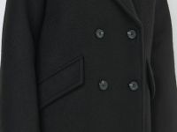 Длинное двубортное пальто, Черный