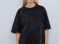 Футболка оверсайз с эффектом стирки, Серый