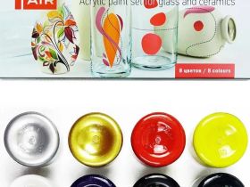 Набор акриловых красок по стеклу и керамике 8х20 мл