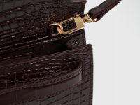 Клатч из натуральной кожи с крокодиловым тиснением O'STIN x Яндекс Книги, Фиолетовый