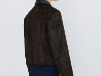 Куртка из искусственной кожи с ворсом, Черный