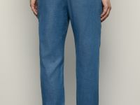 Брюки зауженного кроя с добавлением льна