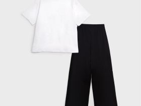 Комплект трикотажный для девочек: фуфайка (футболка), брюки