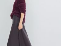 Юбка А-силуэта из искусственной кожи, Фиолетовый