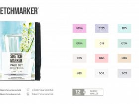 Набор маркеров Sketchmarker Pale set 12 шт