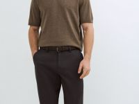 Чиносы из структурной ткани с ремнём, Серый