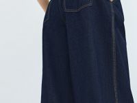 Джинсы-алладины с высокой посадкой, Синий