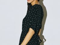 Платье на запах из креповой вискозы, Черный