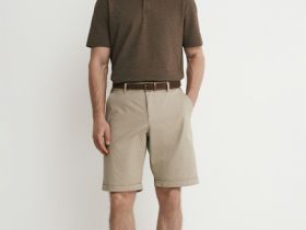 Поло из текстурированной ткани, Серый