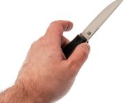 Походный нож град Горький Томми Техно, сталь VG-10, рукоять микарта черная, конвекс